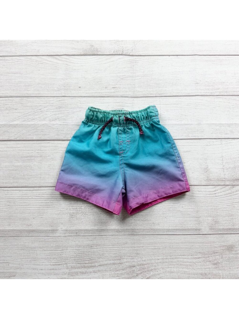 Primark Baby Boy Swim Trunks Ombre Board Shorts Drawstring 12-18 Months